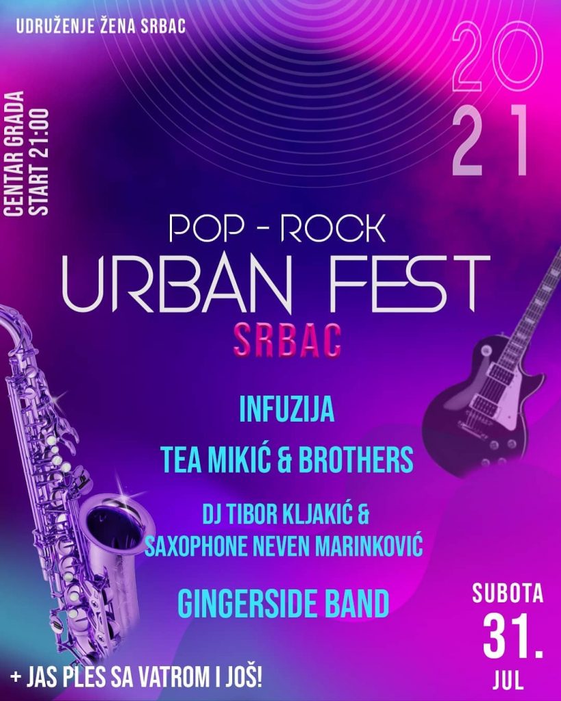 Prvi Urban fest u Srpcu u subotu, 31.jula, sa početkom u 21 čas Nacelnik